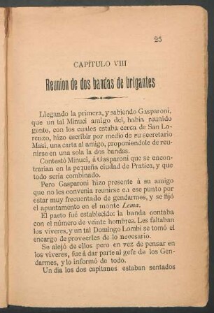 Capítulo VIII - Reunión de dos bandas de brigantes
