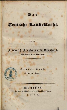 Das Teutsche Land-Recht, 1,1