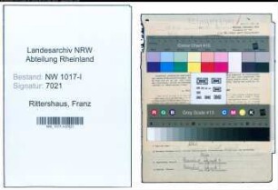 Entnazifizierung Franz Rittershaus , geb. 30.09.1893 ()