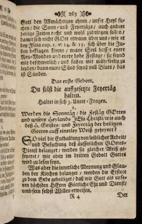 263-274, Das erste - ander Gebott