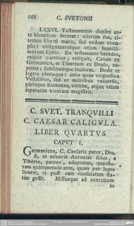 C. Caesar Caligula. Liber Quartus