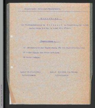 Einladung und Tagesordnung zur Vorstandssitzung am 4. Juni in Eisenach