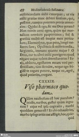 CXXXIX. Viso pharmaco quodam