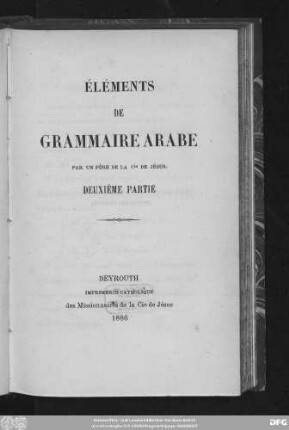 Pt. 2: Éléments de grammaire arabe