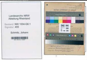 Entnazifizierung Johann Schmitz , geb. 24.02.1888 (Werkmeister)