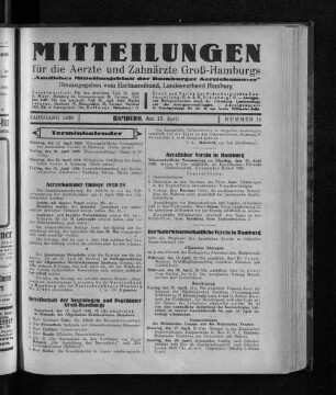 Jahrgang 1928, Hamburg, den 15. April, Nummer 16