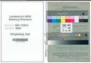 Entnazifizierung Karl Klingenberg , geb. 02.09.1893 (Polizist)