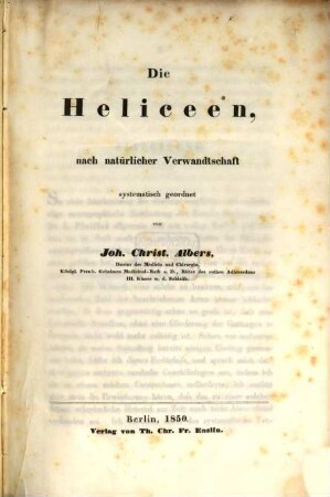 Die Heliceen nach natürlichen Verwandtschaft systematisch geordnet