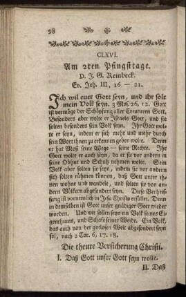 CLXVI. Am 2ten Pfingsttage. Ev. Joh.III, 16-21.