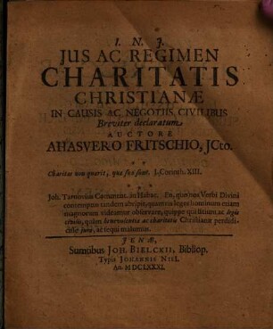 Ius ac regimen charitatis Christianae in causis ac negotiis civilibus