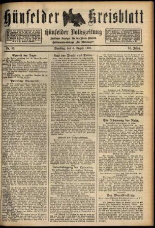 Ausgabe vom Dienstag, den 04. August 1925.