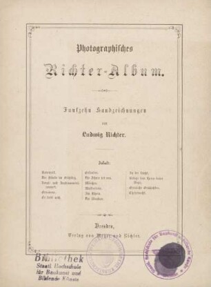 Photographisches Richter-Album : fünfzehn Handzeichnungen