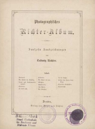 Photographisches Richter-Album : fünfzehn Handzeichnungen