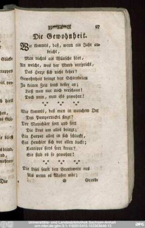 Die Gewohnheit.