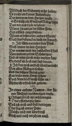 III. In eines andern Namen/ der seinen Abschied verschweigen muste