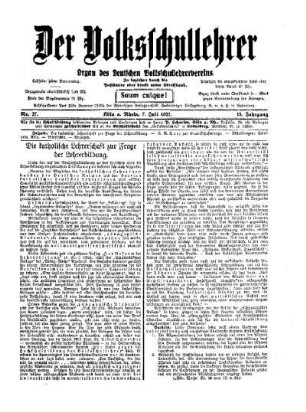 Die katholische Lehrerschaft zur Frage der Lehrerbildung