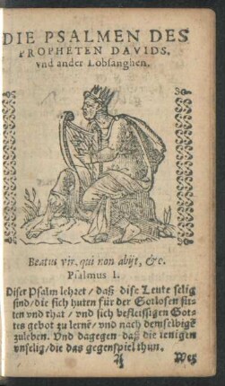 Die Psalmen Des Propheten Davids. und ander Lobsanghen.