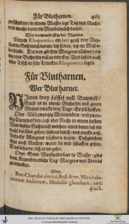 Für Blutharnen