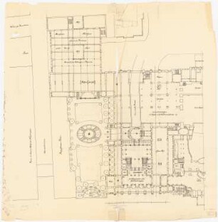 Königliche Oper (auch: Staatsoper unter den Linden, Lindenoper), Berlin Erweiterung - II. Projekt: Grundriss in Parketthöhe (von Inv.Nr. 16153)