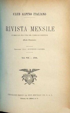 Rivista mensile. 7. 1888