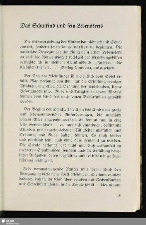 Das Schulkind und sein Lebenskreis