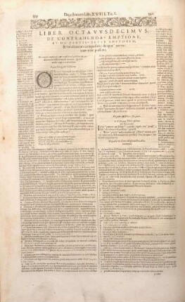 Liber Octavvsdecimvs. De Contrahenda Emptione Et De Pactis Inter Emptorem, & venditorem compositis : & quae resvenire non possunt.