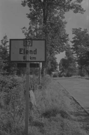 Braunlage: Elend 6 km, Schild