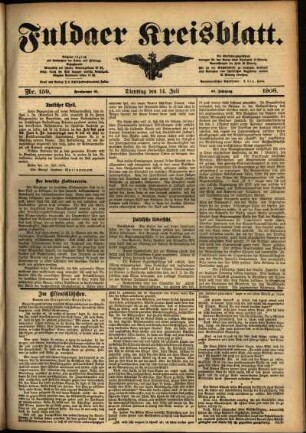 Ausgabe vom Dienstag, den 14. Juli 1908.