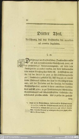 Dritter Theil, Ausführung, daß diese Beschwerden den recursum ad comitia begründen