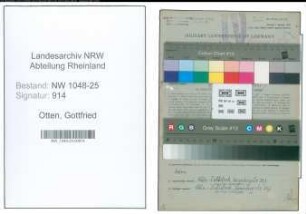 Entnazifizierung Gottfried Otten , geb. 08.11.1899 (Baecker)