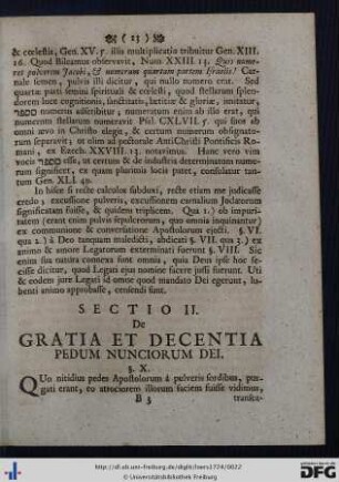 Sectio II. De Gratia Et Decentia Pedum Nunciorum Dei