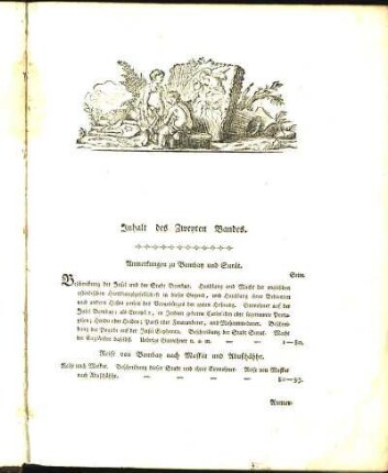 Inhalt des Zweyten Bandes.