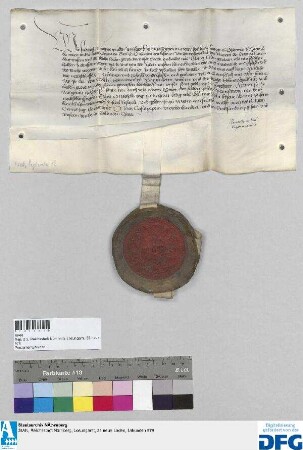 König Friedrich III. befiehlt der Stadt Nürnberg die jährliche halbe Judensteuer dem Heinrich zu Bappenheim zu übergeben.