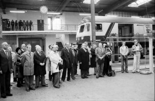 Karlsruhe: Bundesbahn Ausbesserungswerk; Feierstunde für 5555. Indusi-Zugsicherung