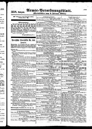 358.Ausgabe. Montag, 8. Februar 1915