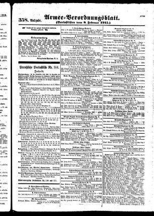 358.Ausgabe. Montag, 8. Februar 1915