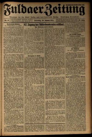 Ausgabe vom Dienstag, den 20. Januar 1931.