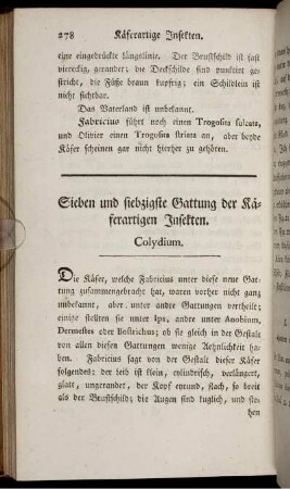 Sieben und siebzigste Gattung der Käferartigen Insekten. Colydium.