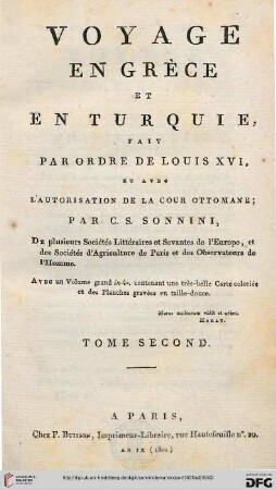 Band 2: Voyage en Grèce et en Turquie fait par ordre de Louis XVI et avec l'autorisation de la Cour Ottomane