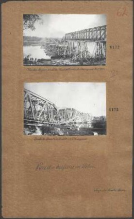 Von den Rußen zerstörte Weichselbrücke bei Iwangorod