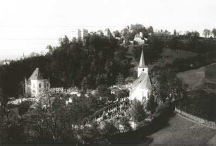 Passau, Stadtteilansicht : Passau. Blick vom Klosterberg über die Bartholomäus- und die Salvatorkirche gegen die Feste Oberhaus