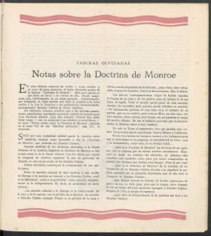 Páginas olvidadas - Notas sobre la Doctrina de Monroe