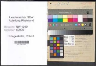 Entnazifizierung Robert Kriegeskotte , geb. 06.04.1909 (Kaufmaennischer Angestellter)