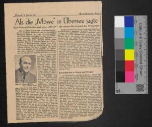 Zeitungsausschnitt zur S.M.H. Möwe