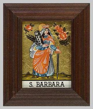 Hinterglasbild, Heilige Barbara