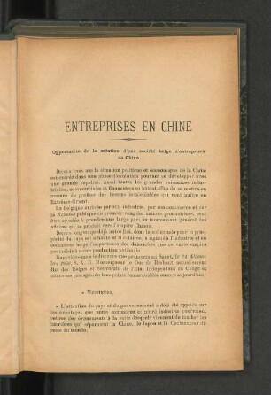 Entreprises en Chine.