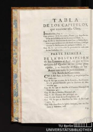 Tabla de los capitilos, que contiene esta Obra.