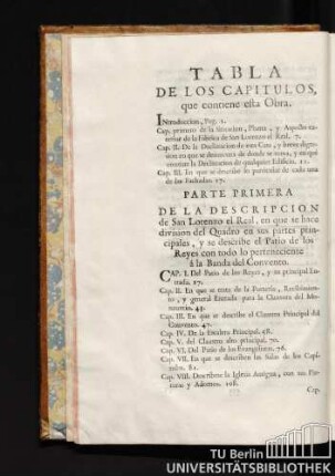 Tabla de los capitilos, que contiene esta Obra.