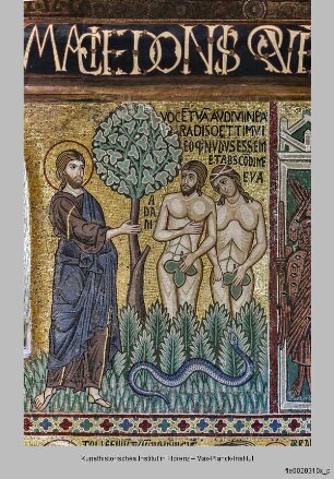 Bildprogramm des Palazzo dei Normanni : Alttestamentlicher Zyklus : Sündenfall; Adam und Eva verstecken sich