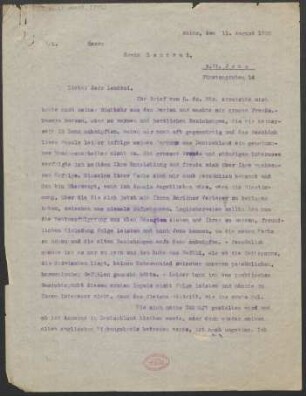Brief an Erwin Lendvai : 11.08.1920